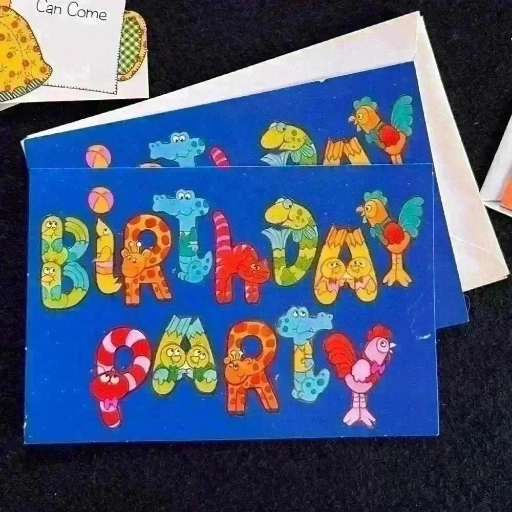 Vintage 70s/80s- Birthday Party Invitations Bundle- 4 designs - Picture 12 of 15